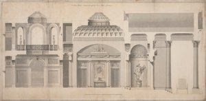 Carlton House, Pall Mall, Londyn: sekcja portyku, sali i trybuny autorstwa Henry Holland