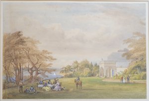 Rodzina Drummond w Bournehill Cottage, 1858 (wc na papierze) autorstwa Henry Holland