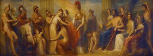 Pandora, którą zgromadzeni bogowie obdarzyli wszystkimi swymi darami...", 1834 (olej na płycie mahoniowej)