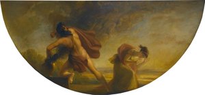 Otwarcie wazy Pandory, 1834 (olej na mahoniowym panelu)