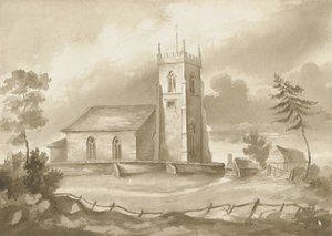 Kościół Codsalla: rysunek w sepii, nd [1844] autorstwa Henry James Noyes