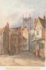 Wolverhampton - Kościół św. Piotra: akwarela, 1844
