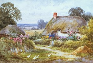 Domek latem (akwarela)