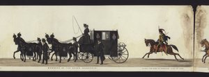 Część panoramicznego widoku całego konduktu pogrzebowego Artura, księcia Wellington (kolorowa akwatinta) autorstwa Henry Jr and Sala Alken