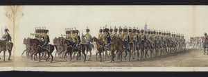 Część panoramicznego widoku całego konduktu pogrzebowego Artura, księcia Wellington (kolorowa akwatinta) autorstwa Henry Jr and Sala Alken