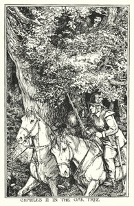 Karol II w dębie (lito) autorstwa Henry Justice Ford