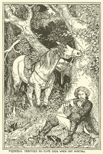 Frederick ćwiczy na flecie nawet podczas polowania autorstwa Henry Justice Ford