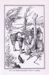 Jak koń sympatyzował ze św. Kolumbą, 1912 r. autorstwa Henry Justice Ford