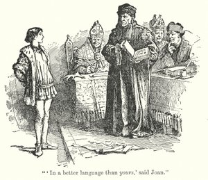 "W lepszym języku niż twój", powiedziała Joan" (litografia) autorstwa Henry Justice Ford