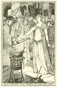 Inga przetrwała próbę gorącego żelaza (grawerunek) autorstwa Henry Justice Ford