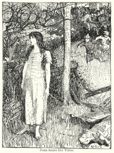 Joan słyszy głos (litografia) autorstwa Henry Justice Ford