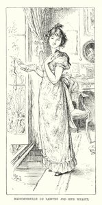 Mademoiselle de Laistre i jej łasica (rycina) autorstwa Henry Justice Ford