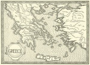 Mapa Grecji autorstwa Henry Justice Ford