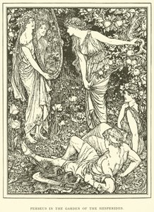 Perseusz w Ogrodzie Hesperyd autorstwa Henry Justice Ford