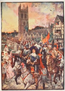 Książę Rupert w Oksfordzie, idący na bitwę, ilustracja z "Historii Anglii" C.R.L. Fletchera i Rudyarda Kiplinga, 1911 r. autorstwa Henry Justice Ford