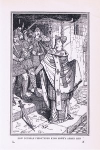 Św Dunstan przestraszył uzbrojonych ludzi króla Edwy, 1912 autorstwa Henry Justice Ford