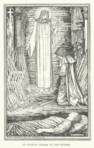 Św. Franciszek marzy o mieczach (lito) autorstwa Henry Justice Ford