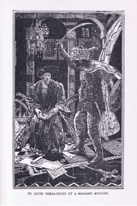 Św. Ludwik zagrożony przez saraceńskiego żołnierza, 1912 autorstwa Henry Justice Ford