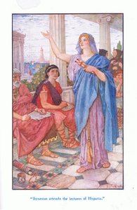 Synesius uczęszcza na wykłady Hypatii, 1912 autorstwa Henry Justice Ford