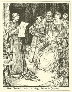 Kardynał czyta list królów do Joanny autorstwa Henry Justice Ford