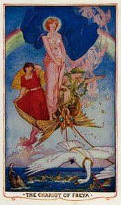 Rydwan Freyi (kolorowa litografia) autorstwa Henry Justice Ford
