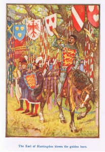 Hrabia Huntingdon dmie w złoty róg autorstwa Henry Justice Ford