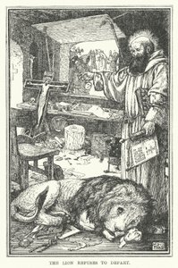 Lew nie chce odejść (litho) autorstwa Henry Justice Ford