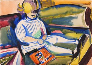 Dziecko na kanapie, ca. 1914-1918. autorstwa Henry Lyman Saÿen