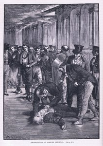 Zabójstwo Spencera Percevala autorstwa Henry Marriott Paget