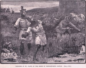 Heroizm St Clair podczas oblężenia zamku Bridgnorth AD 1154 autorstwa Henry Marriott Paget