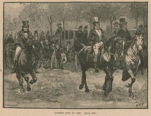 Rotten Row, Hyde Park, Londyn, 1830 r. autorstwa Henry Marriott Paget