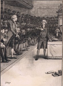 Scena w Izbie Gmin: przerwanie między Burke i Fox AD 1791 autorstwa Henry Marriott Paget