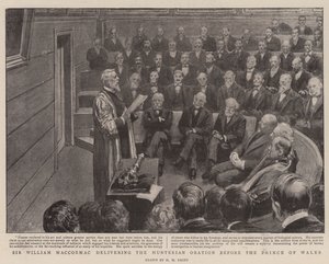 Sir William MacCormac wygłaszający przemówienie Huntera przed Księciem Walii autorstwa Henry Marriott Paget