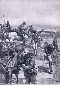 Bitwa pod Omdurmanem: Brygada MacDonalda odpierająca atak derwiszów, ilustracja z Cassells History of England, 1900 autorstwa Henry Marriott Paget