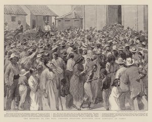 Okropności wojny, karmienie głodujących uchodźców z Santiago w Caney autorstwa Henry Marriott Paget