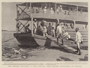 Soudan Advance, konwój chorych Berberów wchodzący do Shalal autorstwa Henry Marriott Paget