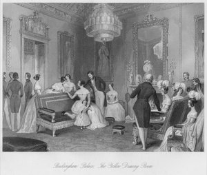 Pałac Buckingham. Żółty Salonik, ok. 1841 r.