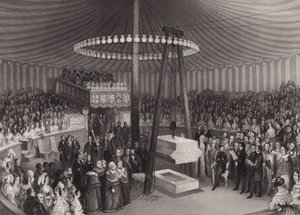 Ceremonia wmurowania pierwszego kamienia Nowej Królewskiej Giełdy przez Alberta, Prince Consort, City of London autorstwa Henry Melville