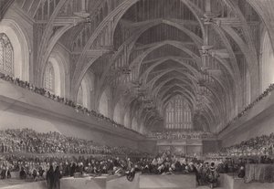 Proces Warrena Hastingsa, gubernatora generalnego Bengalu, w Westminster Hall w Londynie