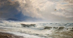 Trudna pogoda na wybrzeżu, Cumberland, 1874. autorstwa Henry Moore