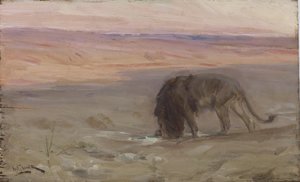Lew pijący autorstwa Henry Ossawa Tanner