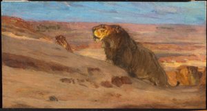 Lwy na pustyni autorstwa Henry Ossawa Tanner
