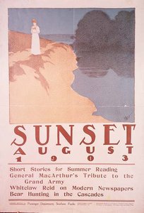 Ilustracja okładki do magazynu Sunset, sierpień 1903 (kolor lito) autorstwa Henry Patrick Raleigh