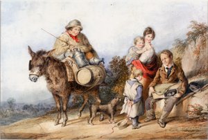 Mleczarz z grupą rodzinną, ok. 1840 (akwarela i gwasz)
