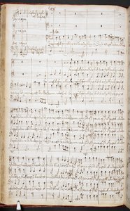 Partytura autografu Purcella „Radujcie się zawsze w Panu”, R.M.20.h.8, f.38v, ok. 1680-90 (pióro i atrament na papierze) autorstwa Henry Purcell