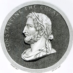 Portret Konstantyna Wielkiego, z „Historii schyłku i upadku Cesarstwa Rzymskiego”, tom 5, strona 49, autorstwa Edwarda Gibbona, 1808