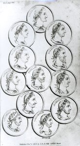 Portrety cesarzy rzymskich, z "Historii upadku cesarstwa rzymskiego", tom I, autorstwa Edwarda Gibbona, 1808 r.