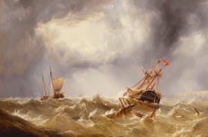Dismasted podczas burzy u wybrzeży hrabstwa Kent autorstwa Henry Redmore