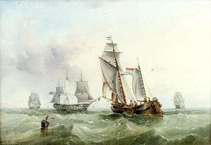 Żegluga holenderska i brytyjska autorstwa Henry Redmore