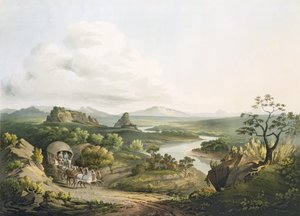 Widok w pobliżu Roode Sand Pass na Przylądku Dobrej Nadziei, ryt. J. Bluck (fl.1791-1831) 1809 (akwatinta)